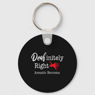 Brain Tumour Awareness Grey Ribbon Deafinitely Rig Keychain