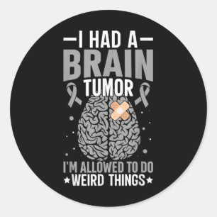 Brain Tumour Awareness Grey Ribbon Glioblastoma Aw Classic Round Sticker