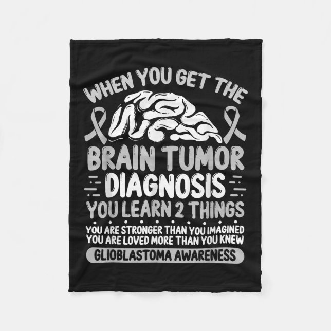 Brain Tumour Awareness Grey Ribbon Glioblastoma Di Fleece Blanket (Front)