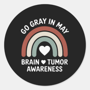 Brain Tumour Awareness Month Grey Ribbon Apparel M Classic Round Sticker