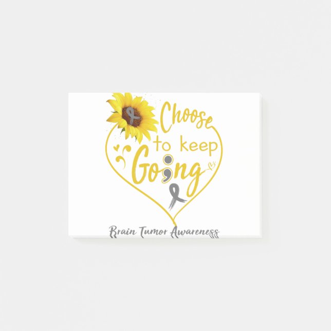 Brain Tumour Awareness Month Ribbon Gifts Post-it Notes (Front)
