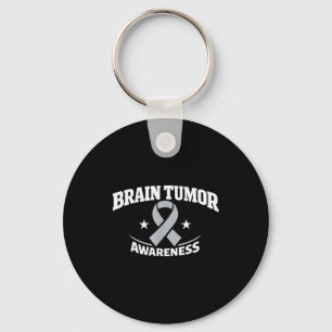 Brain tumour awareness ribbon in may wear grey keychain
