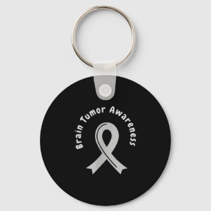 Brain tumour awareness ribbon in may wear grey keychain