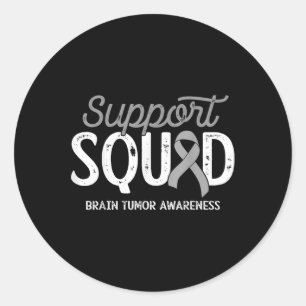 Brain Tumour Awareness Support Squad Warrior Survi Classic Round Sticker