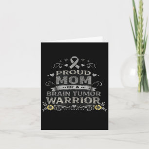 Brain tumour awareness warrior mom grey ribbon card
