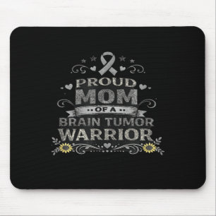 Brain tumour awareness warrior mom grey ribbon mouse pad