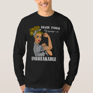 Brain Tumour Awareness Warrior Unbreakable Survivo T-Shirt