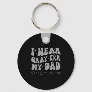 Brain tumour awareness wear grey for dad strong keychain