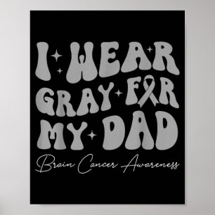 Brain tumour awareness wear grey for dad strong poster