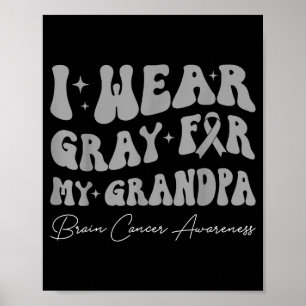 Brain tumour awareness wear grey for grandpa poster