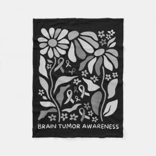Brain tumour awareness wear grey in may strong fleece blanket