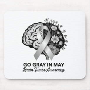 Brain Tumour Awareness Wear Grey In May Strong War Mouse Pad