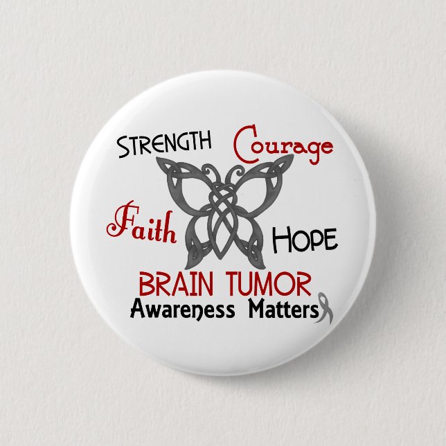 Brain Tumour Celtic Butterfly 3 2 Inch Round Button (Front)