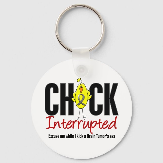 Brain Tumour Chick Interrupted Keychain (Front)