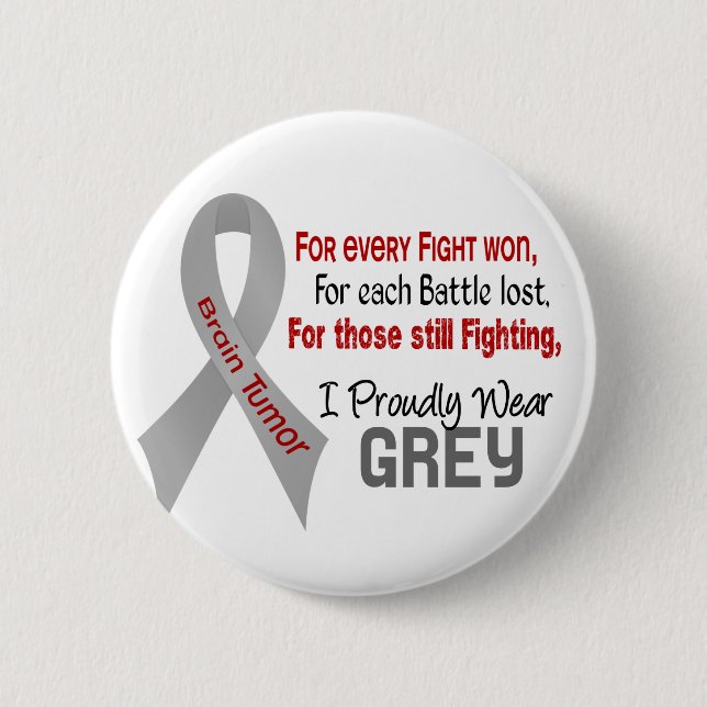 Brain Tumour For Every…..I Proudly Wear Grey 1 2 Inch Round Button (Front)