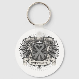 Brain Tumour Hope Love Cure Keychain