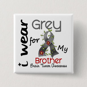 Brain Tumour I Wear Grey For My Brother 43 2 Inch Square Button
