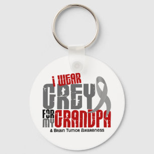 Brain Tumour I Wear Grey For My Grandpa 6.2 Keychain
