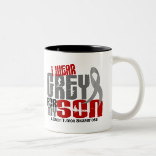 Brain Tumour I Wear Grey For My Son 6.2 Two-Tone Coffee Mug