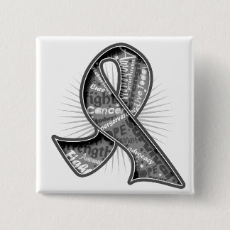Brain Tumour Slogan Watermark Ribbon 2 Inch Square Button