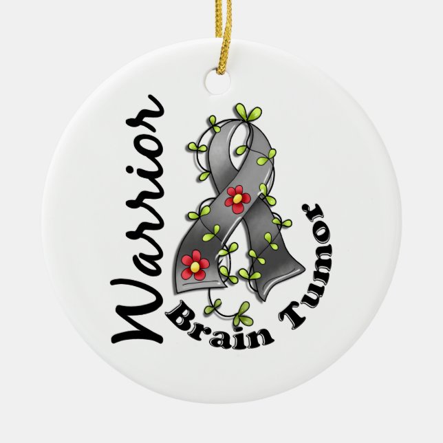 Brain Tumour Warrior 15 Ceramic Ornament (Front)