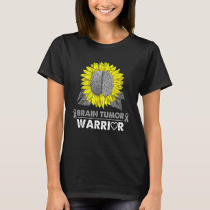 Brain Tumour Warrior Brain Tumour Awareness Sunflo T-Shirt