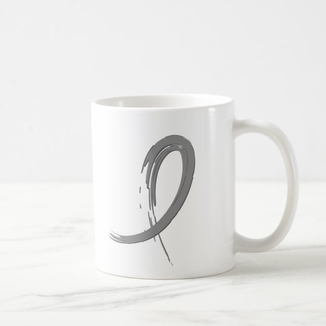 Brain Tumour's Grey Ribbon A4 Coffee Mug (Right)