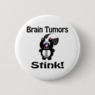 Brain Tumours Stink Skunk Awareness Design 2 Inch Round Button