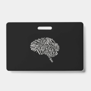 Brain Typography RN Neuroscience Badge