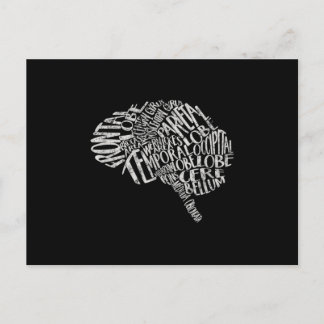 Brain Typography RN Neuroscience Postcard