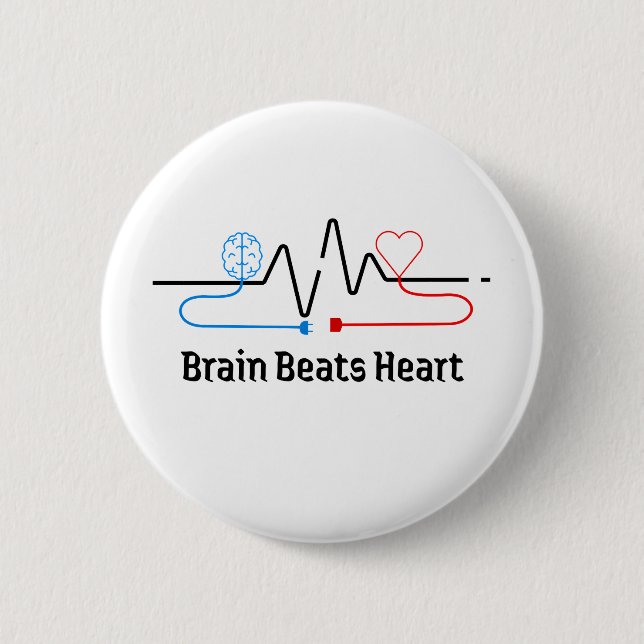 Brain vs Heart Button (Front)