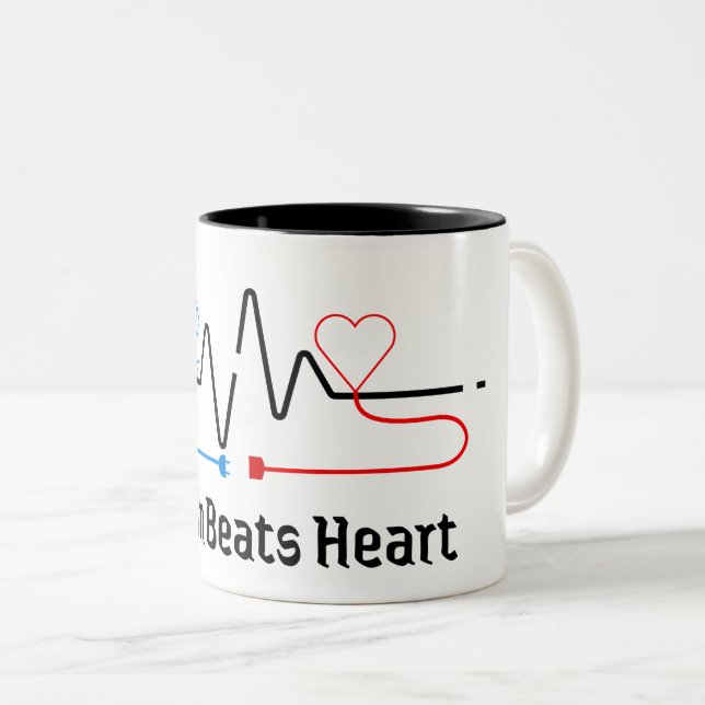 Brain vs Heart Minimalist Mug  (Front Right)