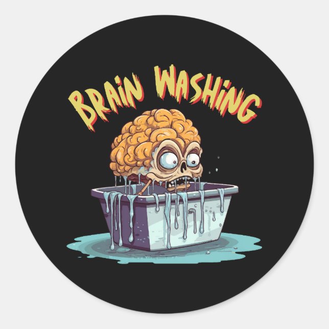 Brain Washing Classic Round Sticker (Front)