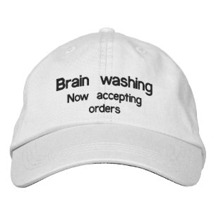 Brain washing joke embroidered hat