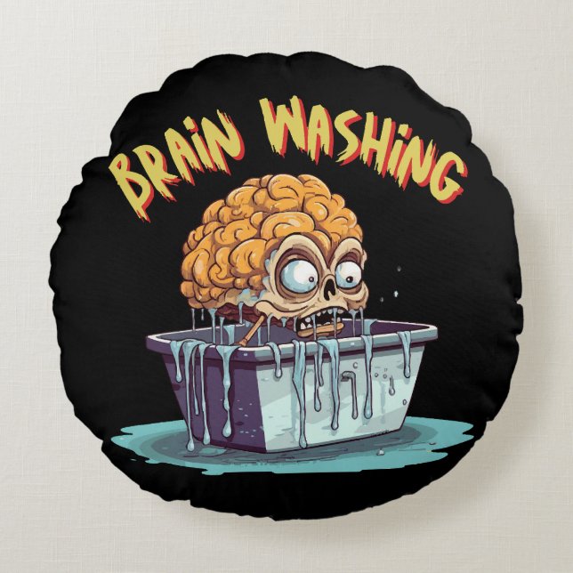 Brain Washing Round Pillow (Front)