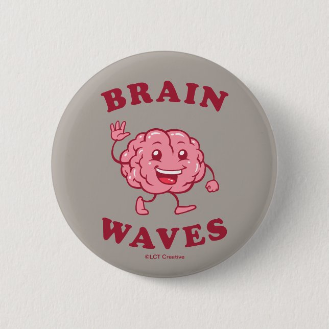 Brain Waves 2 Inch Round Button (Front)