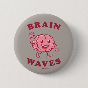 Brain Waves 2 Inch Round Button