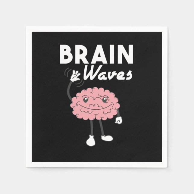 Brain Waves Funny Humourous Brainy Geek Human Anat Napkin (Front)