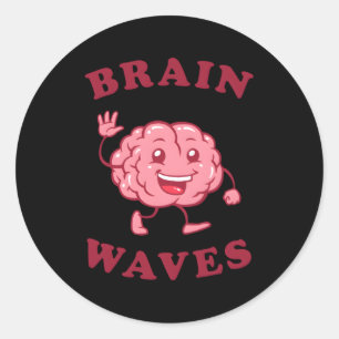Brain Waves Science Biology Classic Round Sticker
