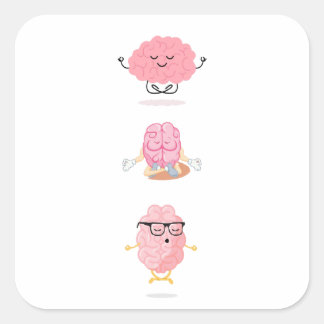 brain yoga the secret to a calm Enhancing IQ Square Sticker