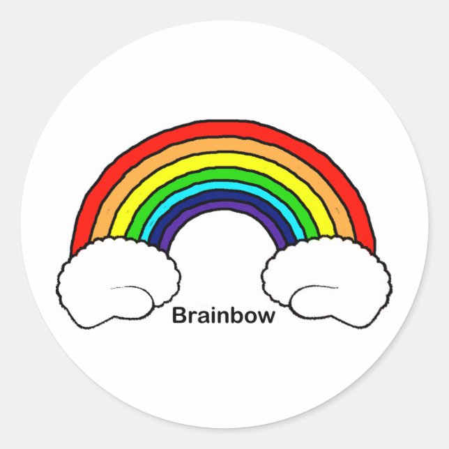 Brainbow Classic Round Sticker (Front)