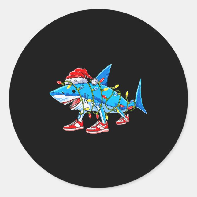 Brainrot Christmas Slang Gen Z Gen Alpha Meme Shar Classic Round Sticker (Front)