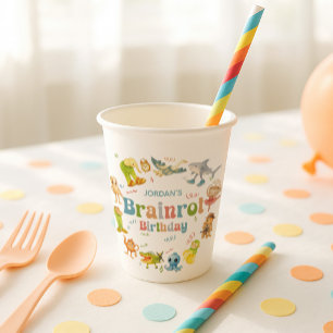 Brainrot Meme Birthday Party Paper Cups