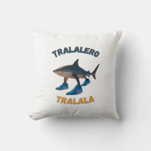 BrainRots TralaleroTralala  The Three-Legged Shark Throw Pillow