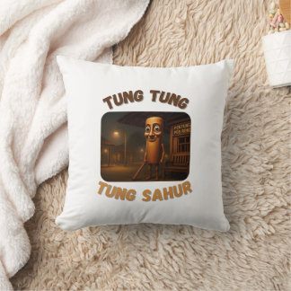 BrainRots Tung Tung Tung Sahur Throw Pillow