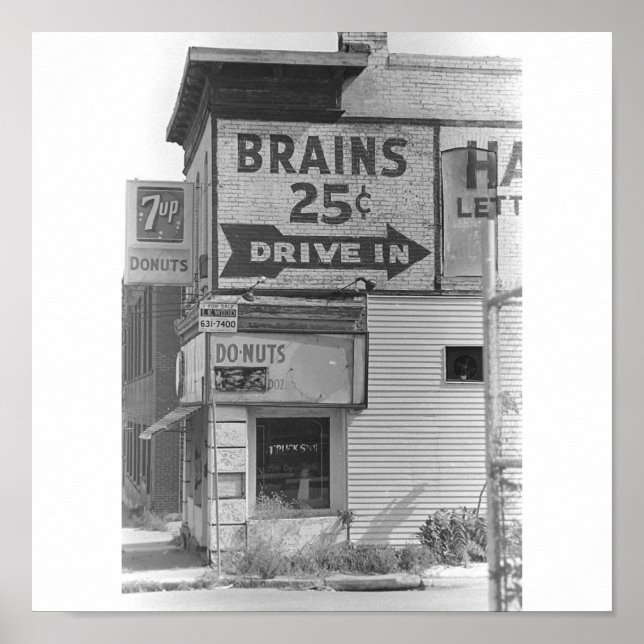 Brains 25 cents B&W Poster (Front)