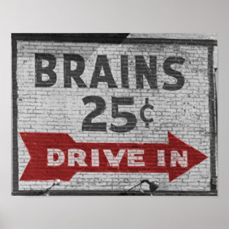 Brains 25 cents poster