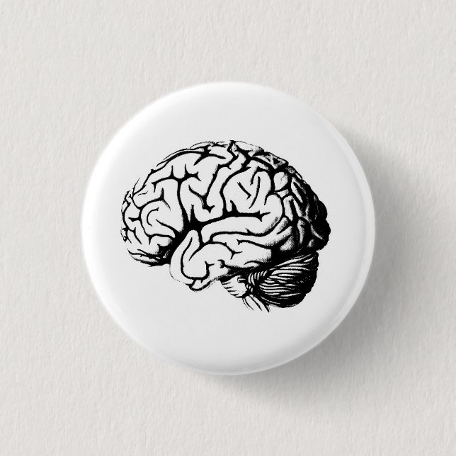 Brains are hot. 1 inch round button (Front)