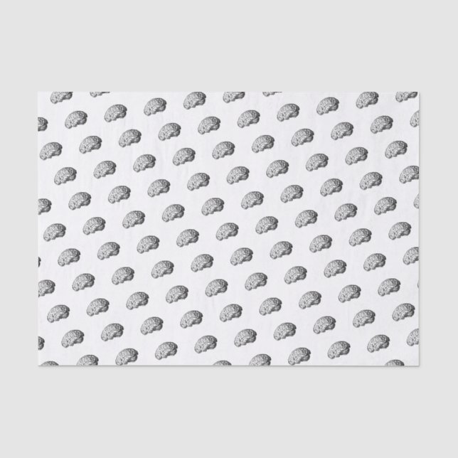 Brains Black & White Horror Gift Wrap Tissue Paper (Front)