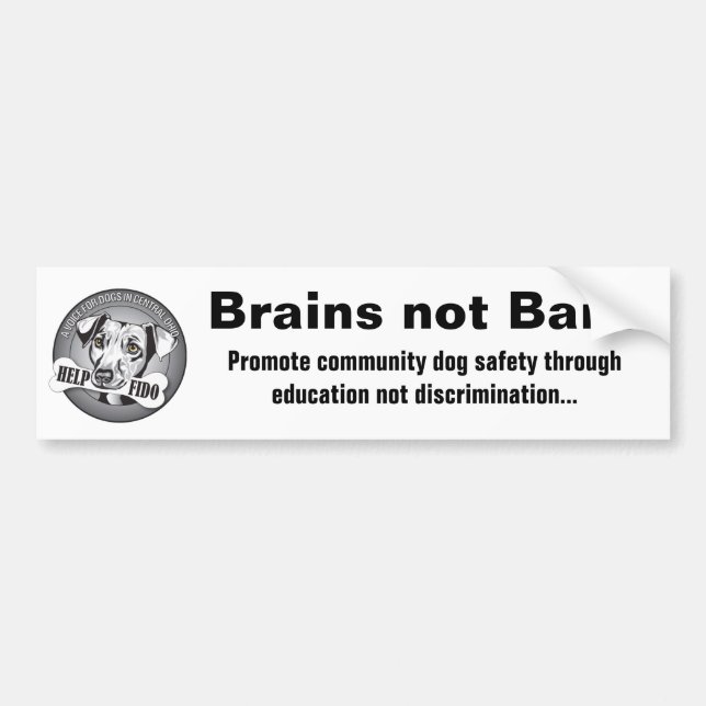 Brains not Bans (white) Bumper Sticker (Front)
